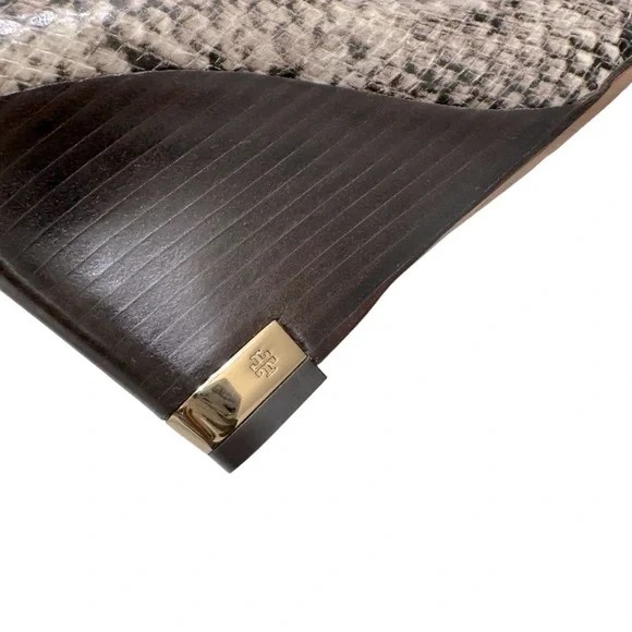 TORY BURCH Astoria Snakeskin Print Wedge Shoe Sz 8 - Picture 9 of 13